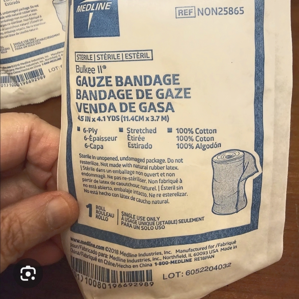 3 Pack Medline Gauze Bandage Roll